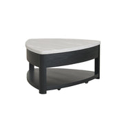 Darcy - Black Coffee Table with Lift-Up Faux Marble Top and Storage Shelf - T135-C-Table
