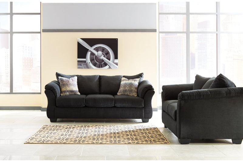 Darcy Black Loveseat - Lara FurnitureLoveseat