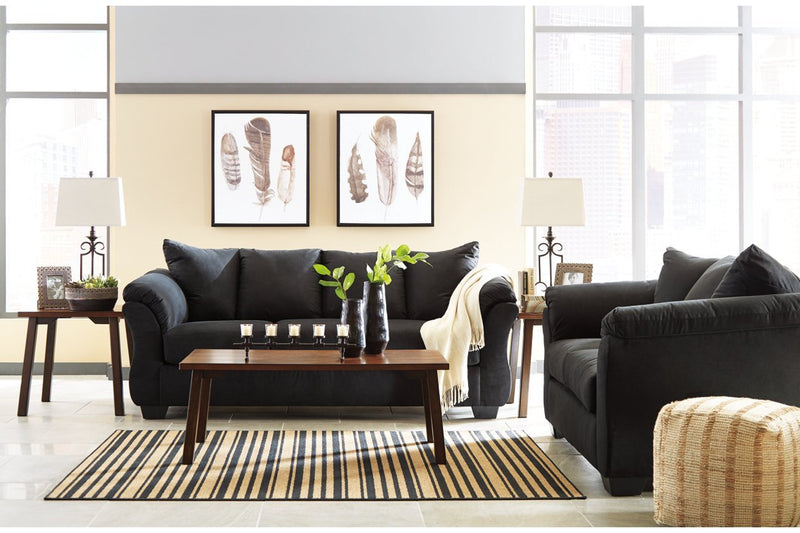 Darcy Black Loveseat - Lara FurnitureLoveseat