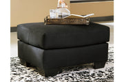 Darcy Black Ottoman - Lara FurnitureOttoman