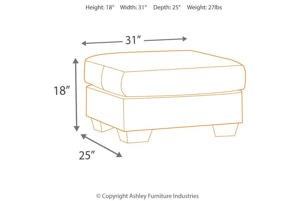 Darcy Cobblestone Ottoman - Gate FurnitureOttoman