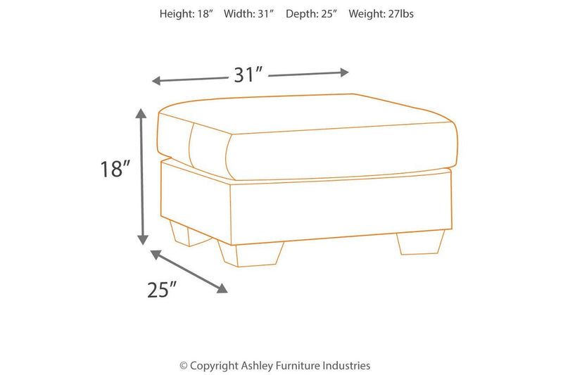 Darcy Cobblestone Ottoman - Lara FurnitureOttoman