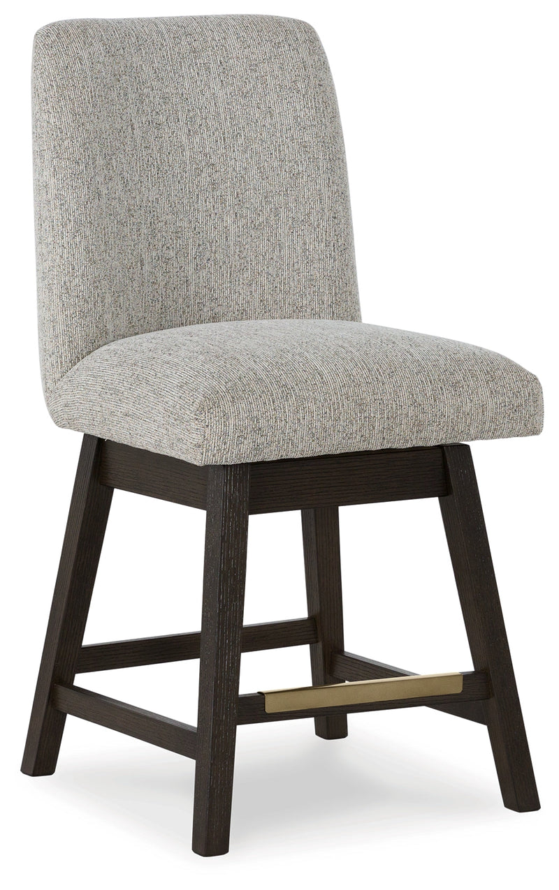 Dark Brown Burkhaus Counter Height Dining Table and 4 Barstools with Storage - PKG019511