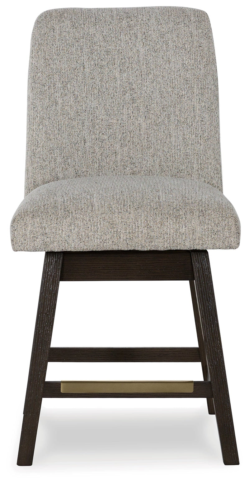 Dark Brown Burkhaus Counter Height Dining Table and 4 Barstools with Storage - PKG019511