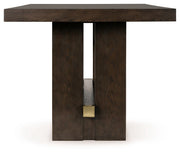Dark Brown Burkhaus Counter Height Dining Table and 4 Barstools with Storage - PKG019511