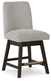 Dark Brown Burkhaus Counter Height Dining Table and 6 Barstools with Storage - PKG019512