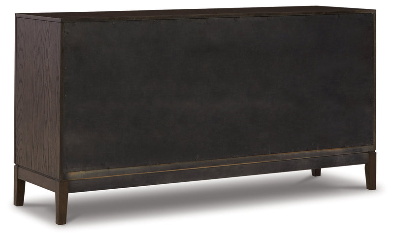Dark Brown Burkhaus Counter Height Dining Table and 6 Barstools with Storage - PKG019512