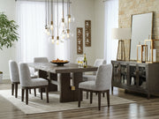 Burkhaus Dark Brown Dining Table and 6 Side Chairs from Ashley - Lara Furniture