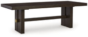 Burkhaus Dark Brown Dining Table and 6 Side Chairs from Ashley - Lara Furniture