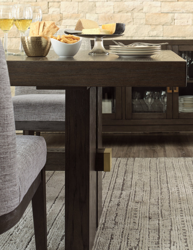 Dark Brown Burkhaus Dining Table and 8 Chairs with Storage - PKG013373