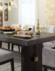 Dark Brown Burkhaus Dining Table and 8 Chairs with Storage - PKG013374