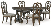 [EXCLUSIVE] Maylee Dark Brown Dining Table and 4 Chairs - Lara FurnitureDining Room Set