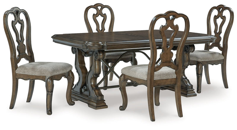 [EXCLUSIVE] Maylee Dark Brown Dining Table and 4 Chairs - Lara FurnitureDining Room Set