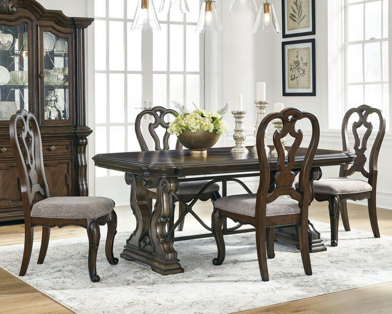 [EXCLUSIVE] Maylee Dark Brown Dining Table and 4 Chairs - Lara FurnitureDining Room Set