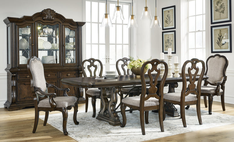 [EXCLUSIVE] Maylee Dark Brown Dining Table and 6 Chairs - Lara FurnitureDining Room Set