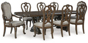 [EXCLUSIVE] Maylee Dark Brown Dining Table and 8 Chairs - Lara FurnitureDining Room Set