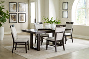 Dark Grayish Brown Neymorton Dining Table and 4 Chairs - PKG019472