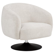 Dave Upholstered Barrel Back Swivel Club Chair Beige - 905739