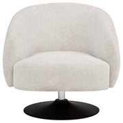 Dave Upholstered Barrel Back Swivel Club Chair Beige - 905739