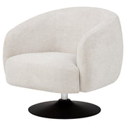 Dave Upholstered Barrel Back Swivel Club Chair Beige - 905739