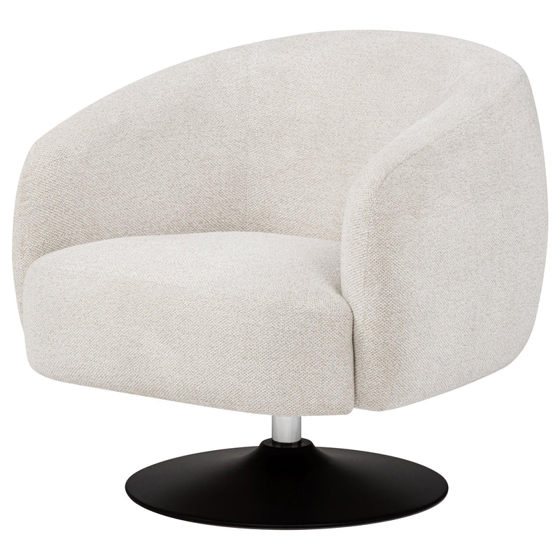 Dave Upholstered Barrel Back Swivel Club Chair Beige - 905739