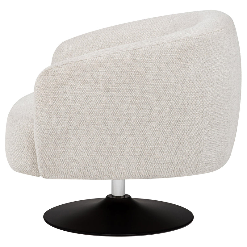 Dave Upholstered Barrel Back Swivel Club Chair Beige - 905739