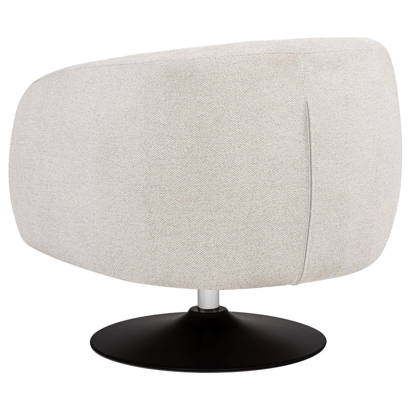 Dave Upholstered Barrel Back Swivel Club Chair Beige - 905739