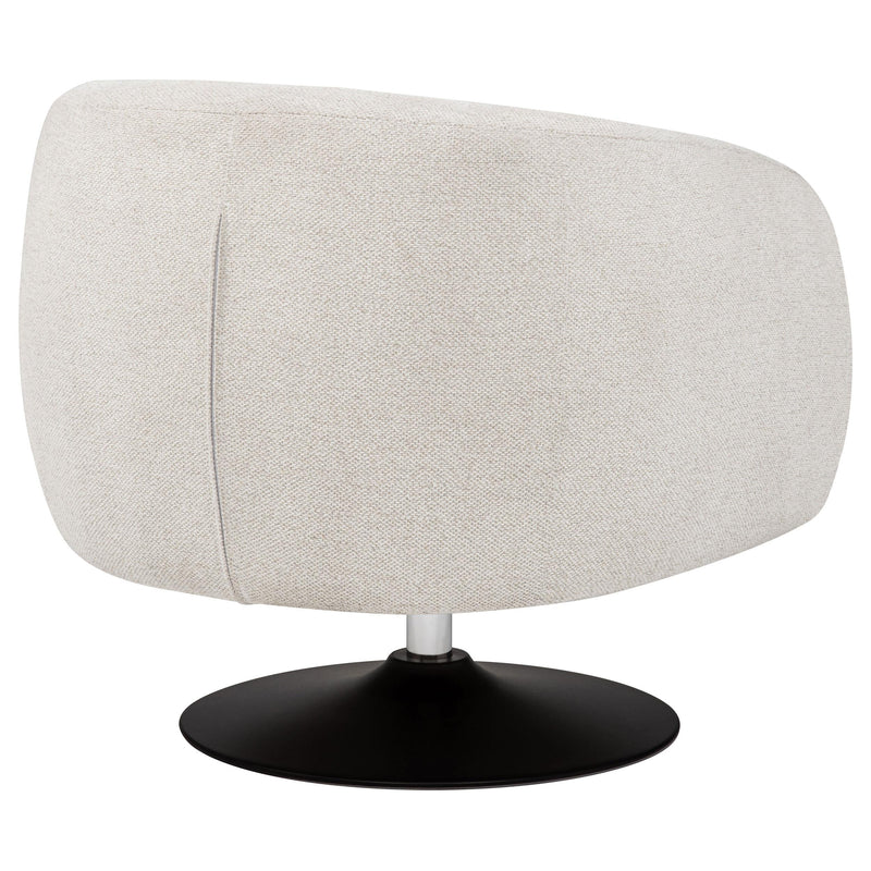 Dave Upholstered Barrel Back Swivel Club Chair Beige - 905739