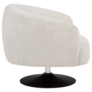 Dave Upholstered Barrel Back Swivel Club Chair Beige - 905739