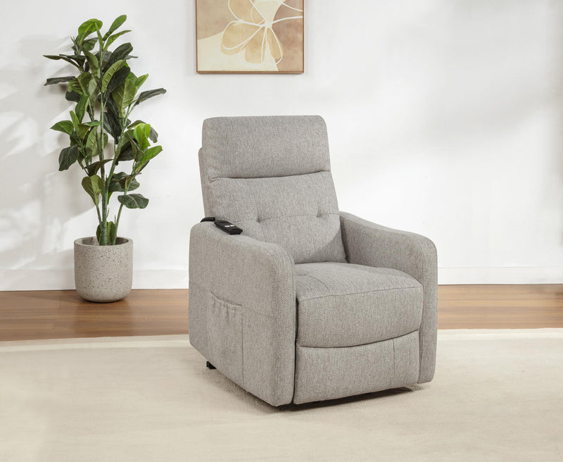 Dayes Upholstered Power Lift Recliner Chair Taupe - 600131P