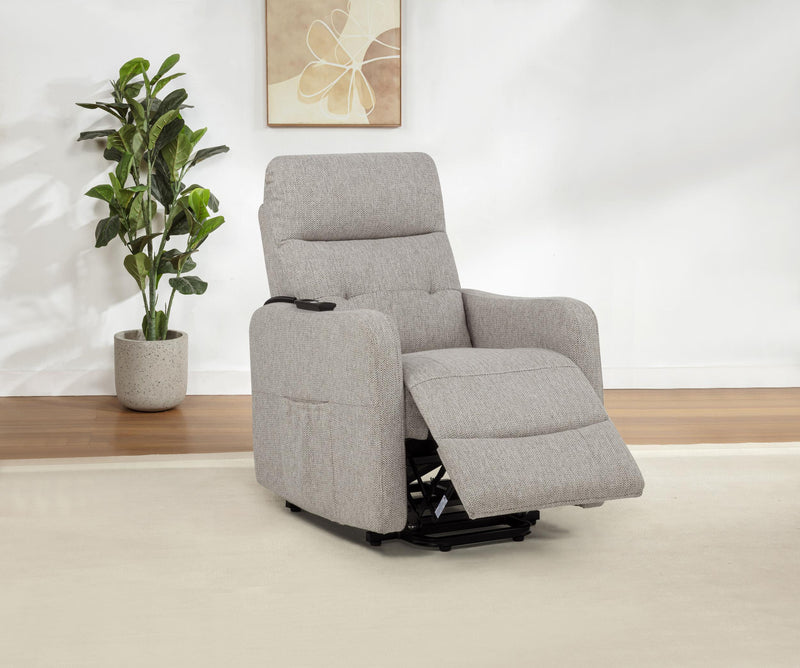 Dayes Upholstered Power Lift Recliner Chair Taupe - 600131P