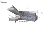 Daytona sectional w/ bed & Storage SET - p13674