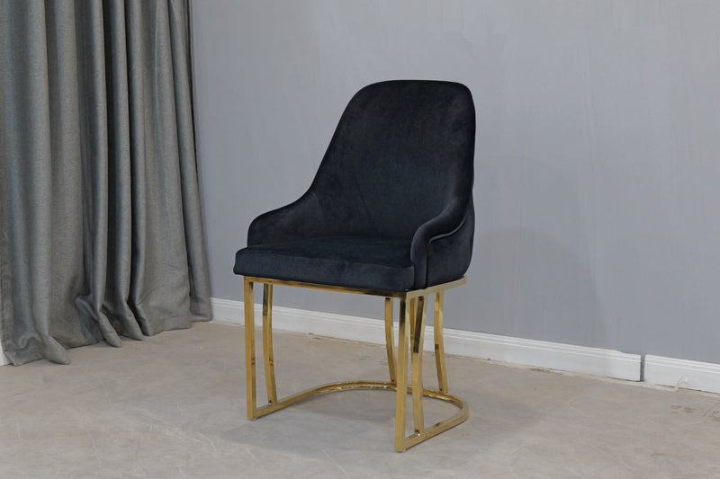 DC2021 Black and gold color dining chair - 210000007928
