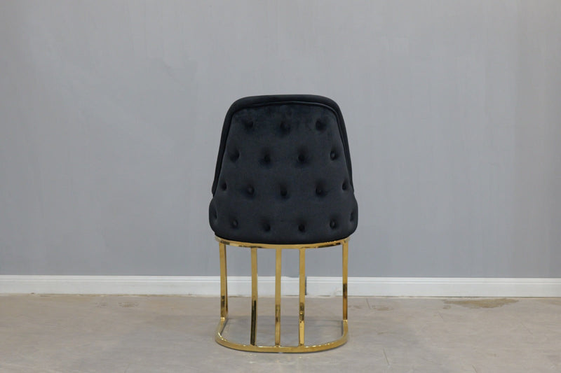 DC2021 Black and gold color dining chair - 210000007928