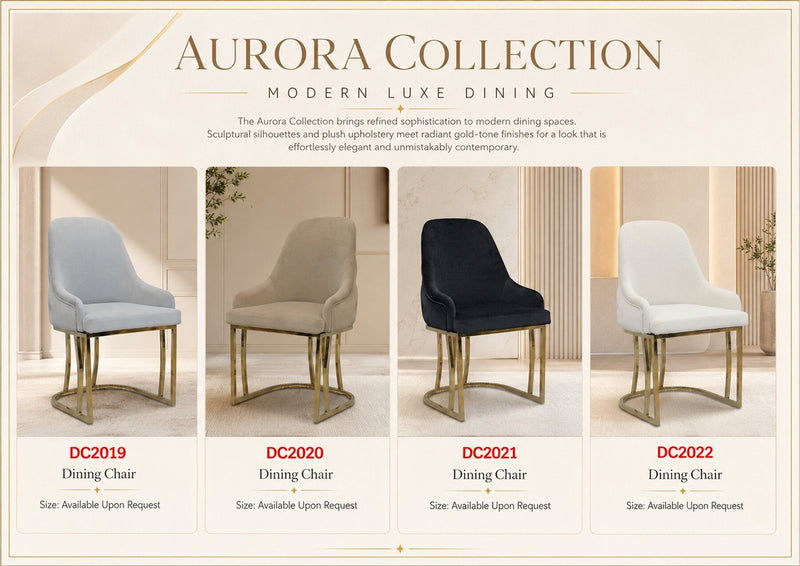 DC2021 Black and gold color dining chair - 210000007928