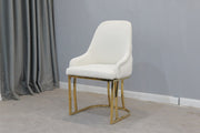 DC2022 Cream and gold color dining chair - 210000007930