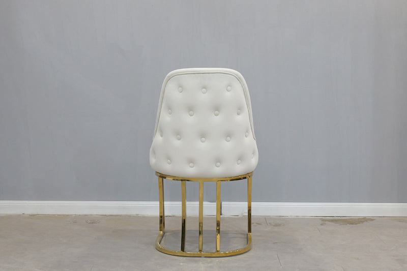 DC2022 Cream and gold color dining chair - 210000007930
