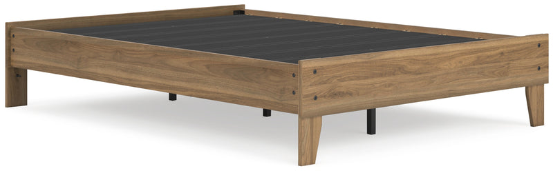 Deanlow Full Platform Bed with Dresser, Chest and Nightstand in Honey - PKG017197