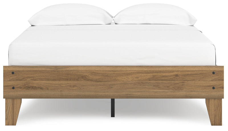Deanlow Full Platform Bed with Dresser, Chest and Nightstand in Honey - PKG017197