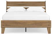 Deanlow Full Platform Panel Bed with 2 Nightstands in Honey - PKG017207