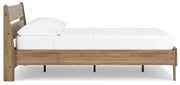 Deanlow Full Platform Panel Bed with 2 Nightstands in Honey - PKG017207