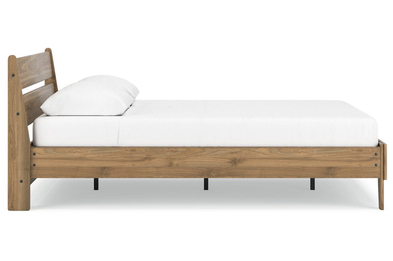 Deanlow Honey Queen Platform Panel Bed - Gate FurnitureQueen Bed