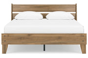 Deanlow Honey Queen Platform Panel Bed - Gate FurnitureQueen Bed