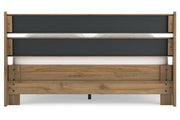 Deanlow Honey Queen Platform Panel Bed - Gate FurnitureQueen Bed