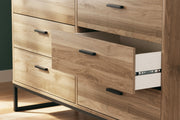 Deanlow Queen Panel Headboard with Dresser, Chest and Nightstand in Honey - PKG017267