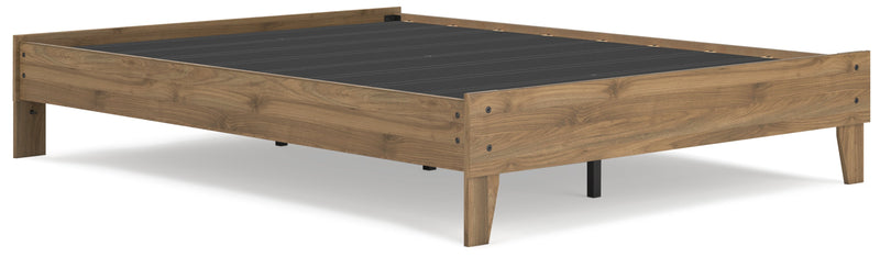 Deanlow Queen Platform Bed with Dresser and Chest in Honey - PKG017273