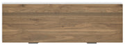 Deanlow Queen Platform Panel Bed with Dresser in Honey - PKG017275