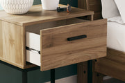 Deanlow Twin Panel Headboard with Dresser and 2 Nightstands in Honey - PKG017171