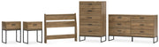 Deanlow Twin Panel Headboard with Dresser, Chest and 2 Nightstands in Honey - PKG017173
