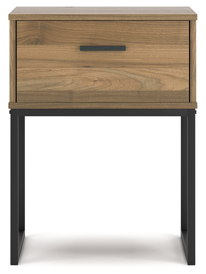 Deanlow Twin Panel Headboard with Nightstand in Honey - PKG017172